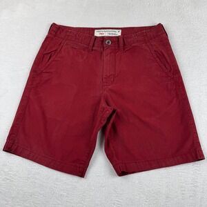 American Eagle Prep Shorts Mens 32 Burgundy Red Cotton Chino‎ Flat Front Classic